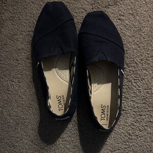 TOMS Dark Blue Canvas Slip-Ons